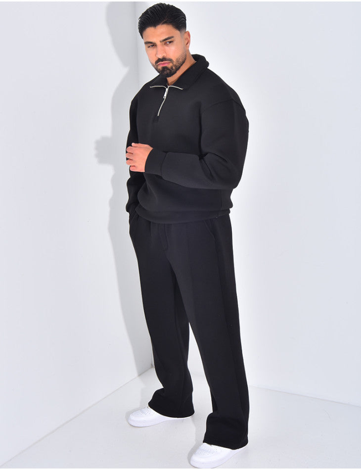 Ensemble pantalon et sweat à col zippé